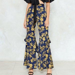 Floral Ruffle Pants